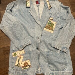 Sunbelt Light Blue Denim Jacket with Frog Patches
